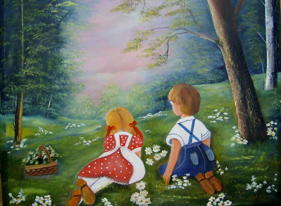 Hansel and Gretel Painting by Debra Campbell