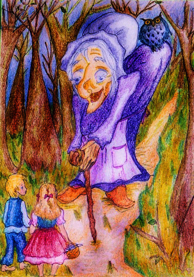 Hansel and Gretel Drawing by Rae Chichilnitsky