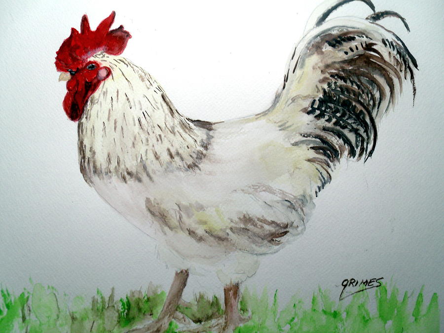 Hansom Rooster Painting by Carol Grimes