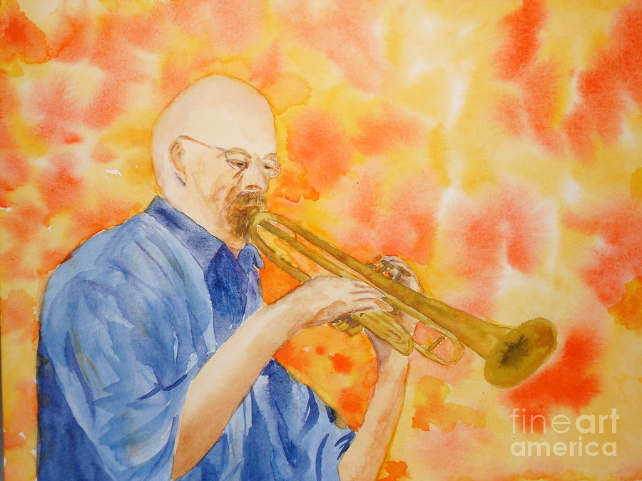 Hanson on Trumpet Painting by Vicki  Housel