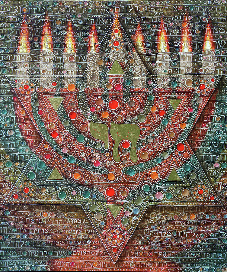 Hanuka prayer Painting by Victor Molev
