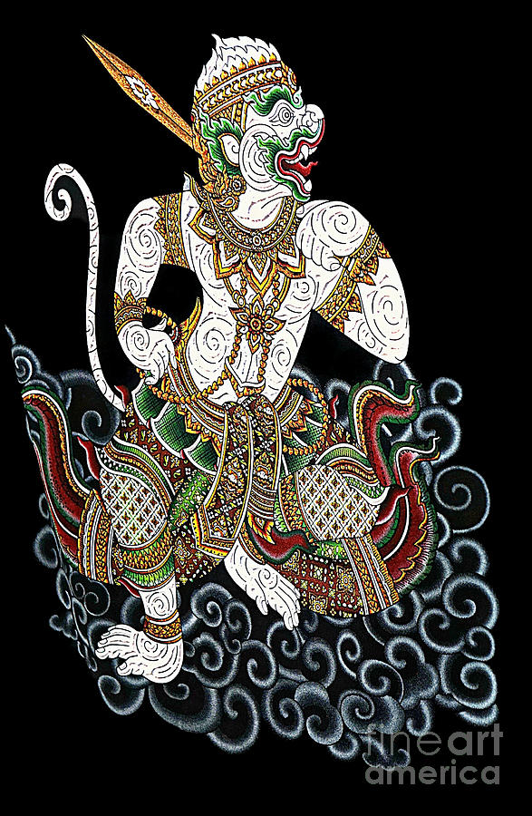 Hanuman Mythical Warrior Monkey Digital Art by Ian Gledhill