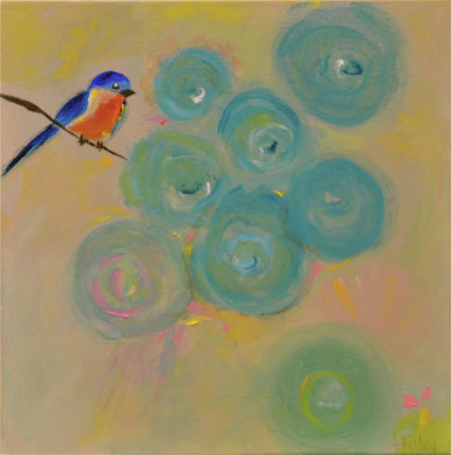 Happiness in Blue  Painting by Teresa Tilley