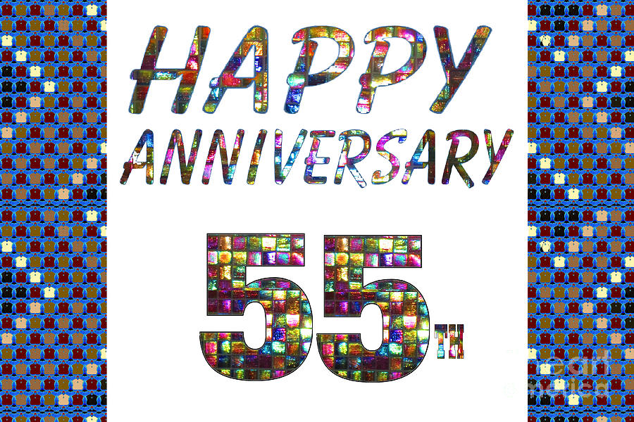 Happy 55 55th Anniversary Celebrations Design On Greeting Cards T