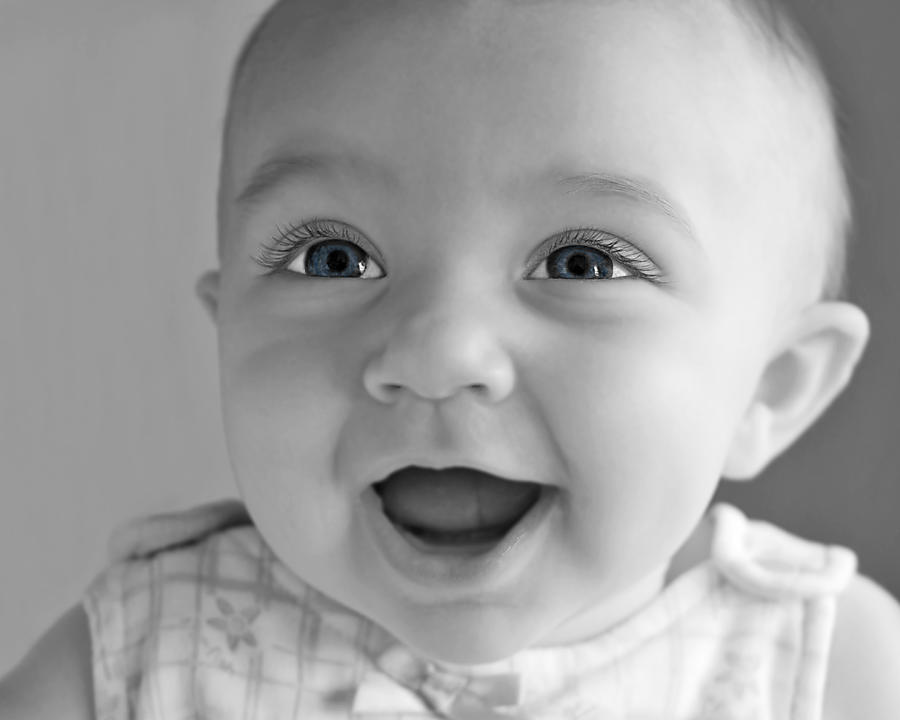 Happy Baby Blue Eyes Photograph by Ginger Wakem