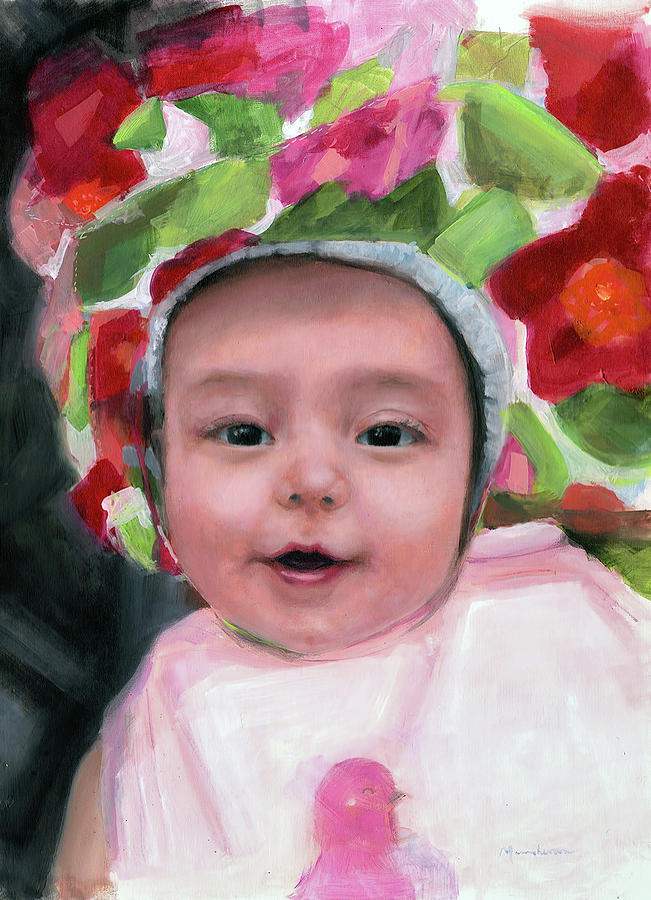 Little Girl Painting - Happy Baby by Melissa Herrin