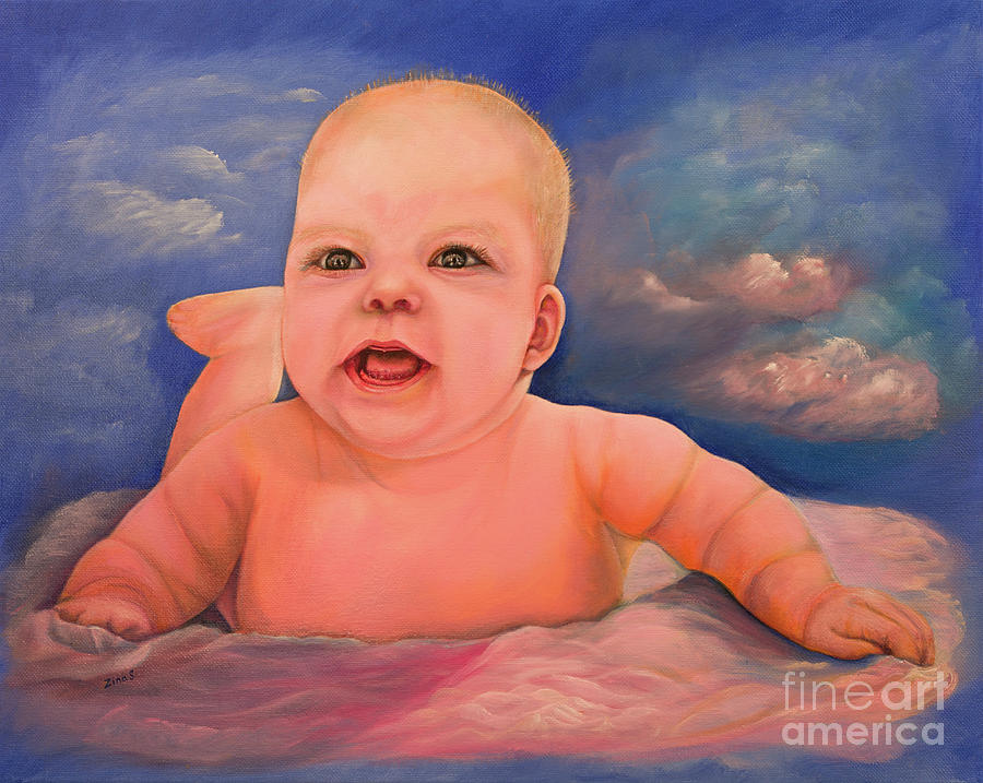 Happy baby Painting by Zina Stromberg