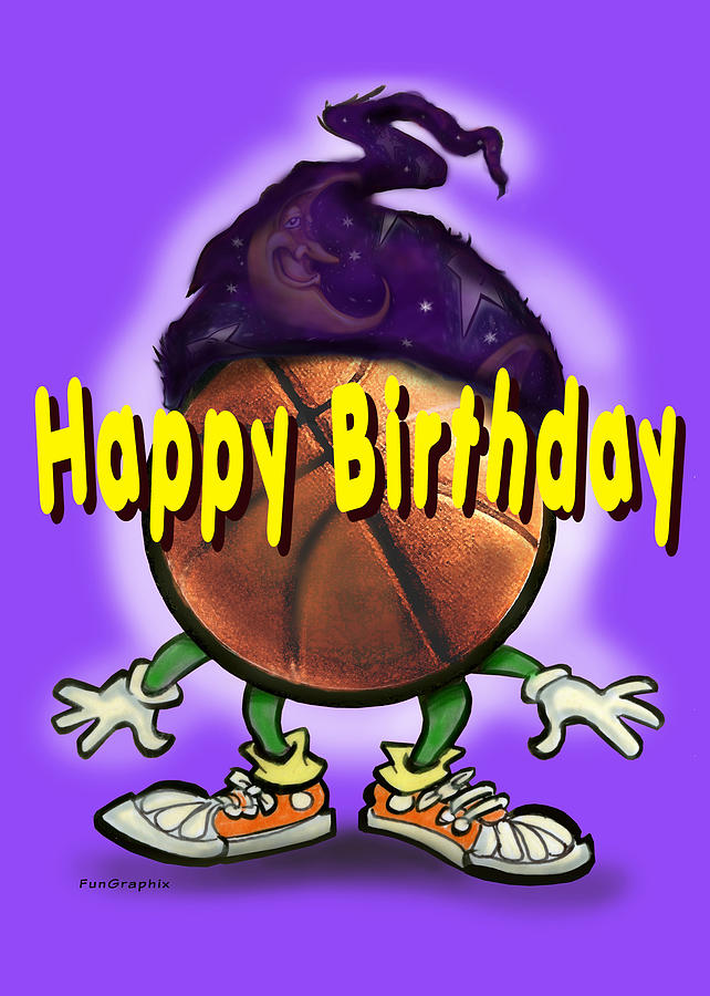 Happy Birthday Basketball Wiz Greeting Card by Kevin Middleton
