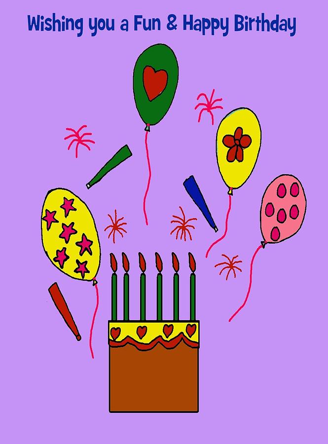 Happy Birthday card 2 Digital Art by Laura Smith