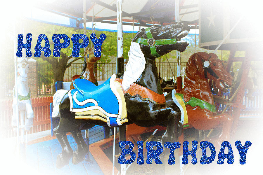 Horse Photograph - Happy Birthday Carousel by Selena Lorraine