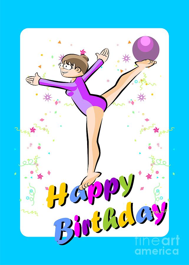 Happy birthday for the beautiful team gymnast Digital Art by Daniel Ghioldi