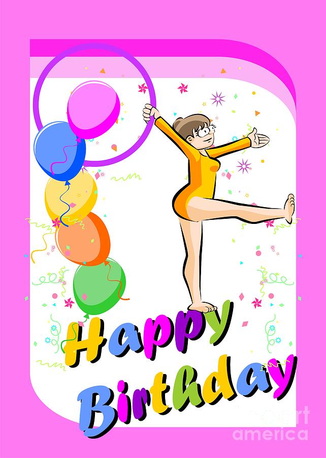 Happy birthday for the brave team gymnast Digital Art by Daniel Ghioldi