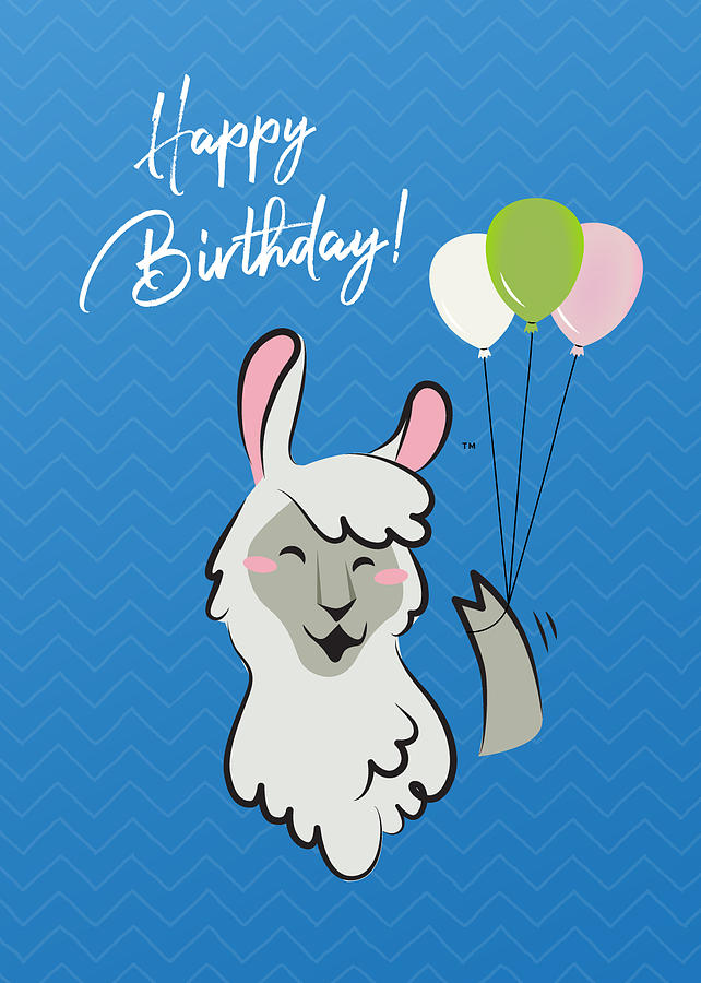 Llama Digital Art - Happy Birthday From A Llama by Tomi Llama