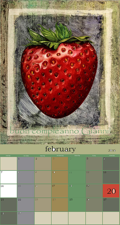 Calendar Painting - happy birthday Gianni by Guido Borelli