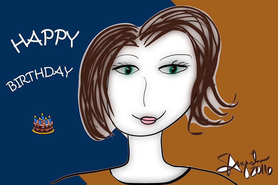 Happy Birthday - Nita Version Drawing by Sharon Augustin - Fine Art America