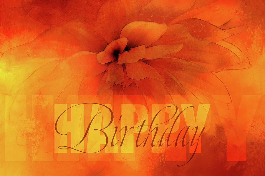 Happy Birthday Orange Digital Art by Terry Davis