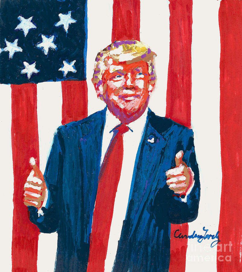 Happy Birthday President Trump Painting by Candace Lovely