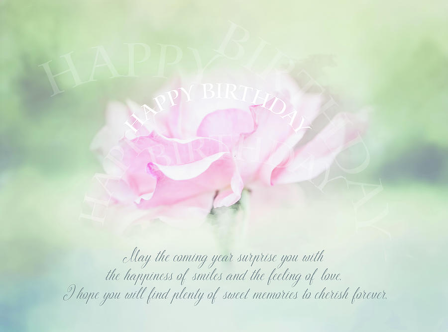 Happy Birthday Rose Digital Art by Terry Davis