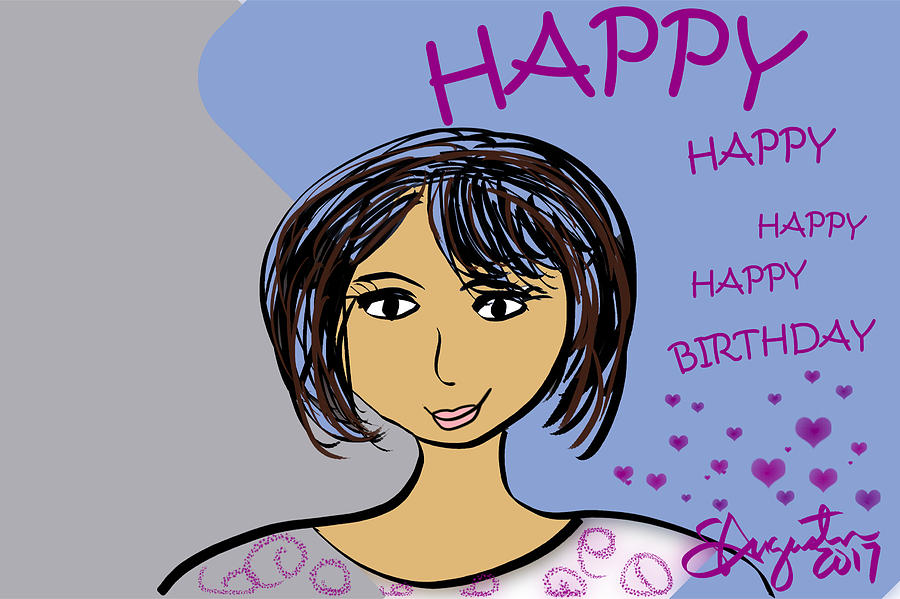 Inspire Drawing - Happy Birthday - Shari Version by Sharon Augustin