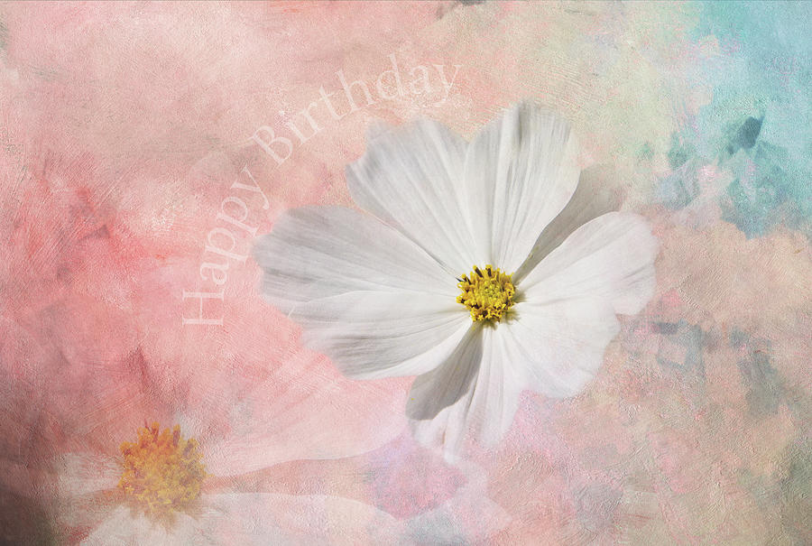 Happy Birthday with Flowers Digital Art by Terry Davis