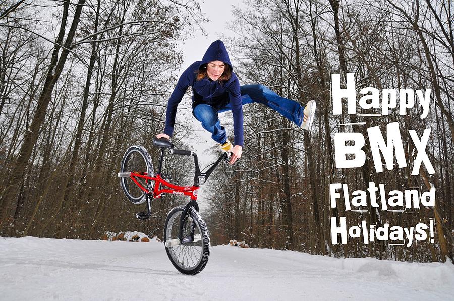 Happy BMX Flatland Holidays Greeting Card Photograph by Matthias Hauser
