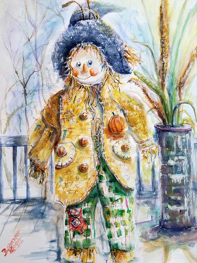 Happy Boy Scarecrow Painting by Bernadette Krupa