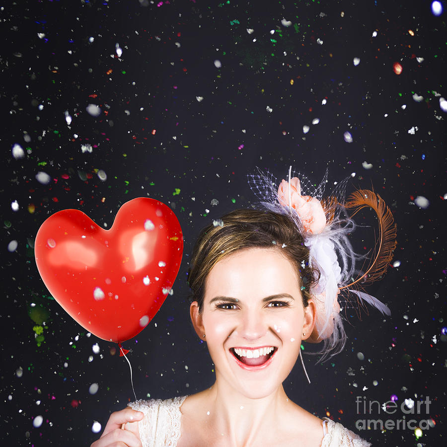 Happy Bride In Confetti During Wedding Celebration Photograph by Jorgo Photography