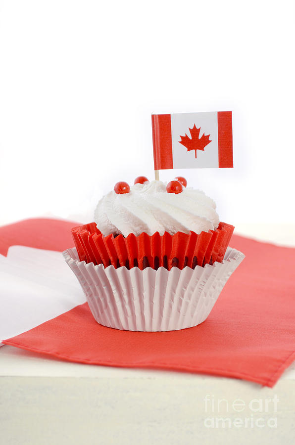 Happy Canada Day Cupcake Photograph by Milleflore Images