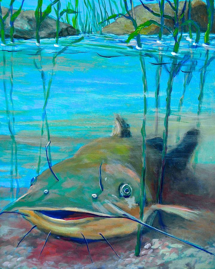 Happy Catfish Painting by Jeanette Jarmon