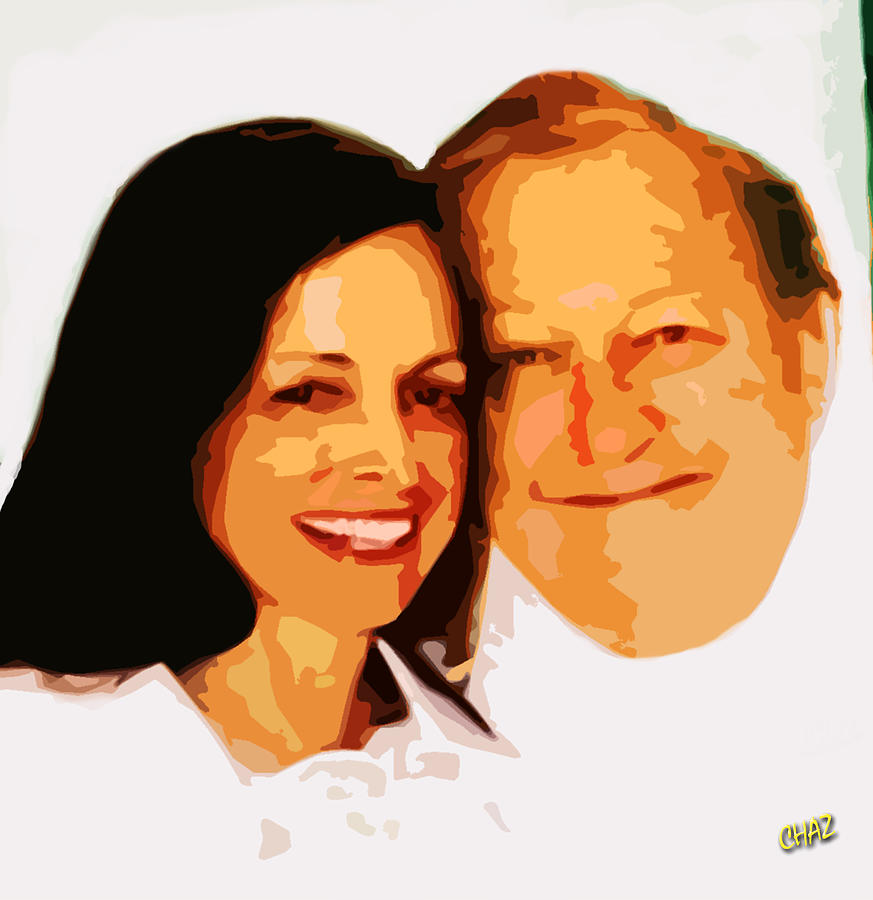 Portrait Painting - Happy Couple by CHAZ Daugherty