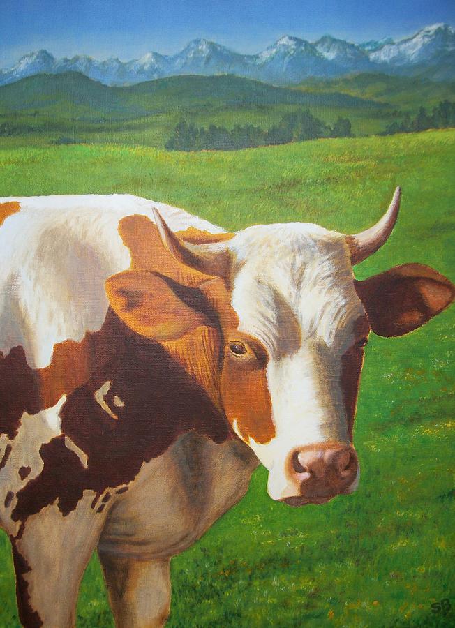 Happy Cow Painting by Sabina Bonifazi
