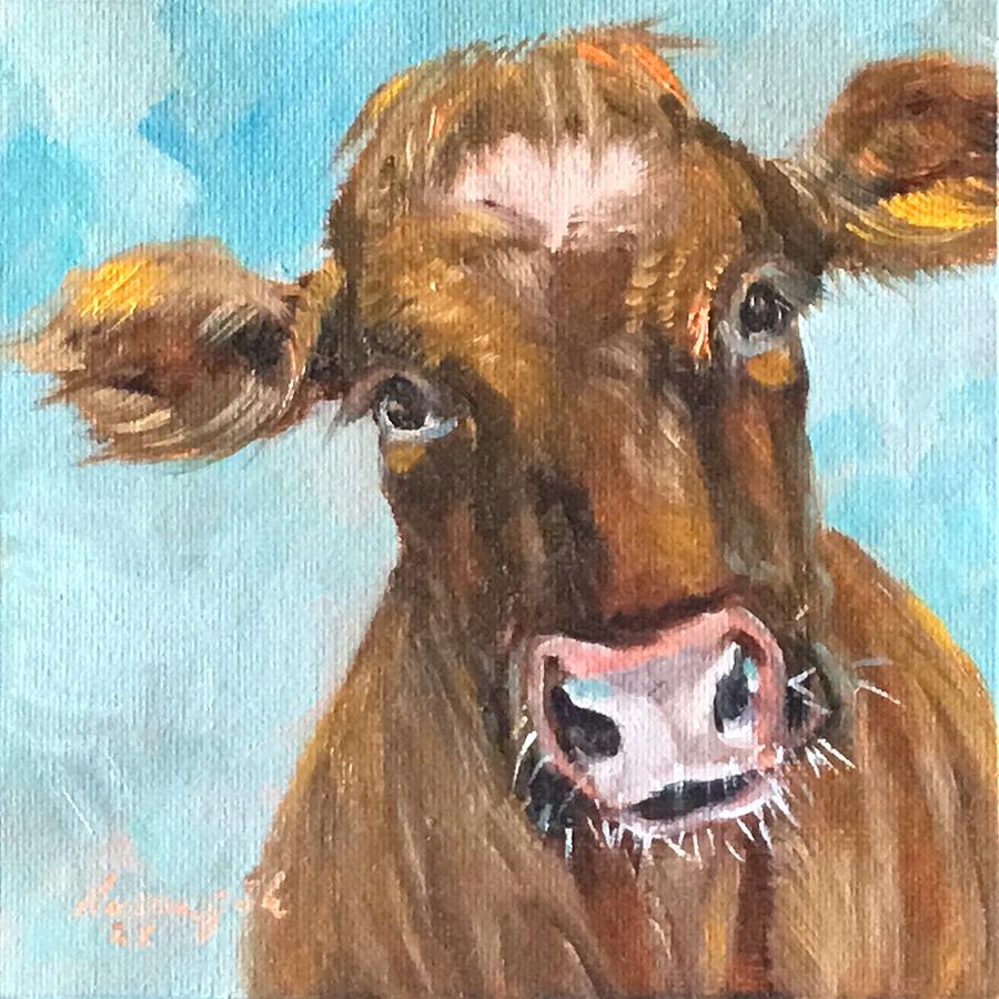 Happy Cow  Painting by Susan Goh