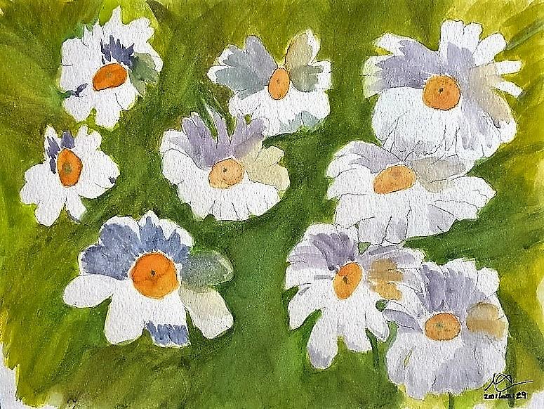 Happy Daisies Painting by Mark C Jackson