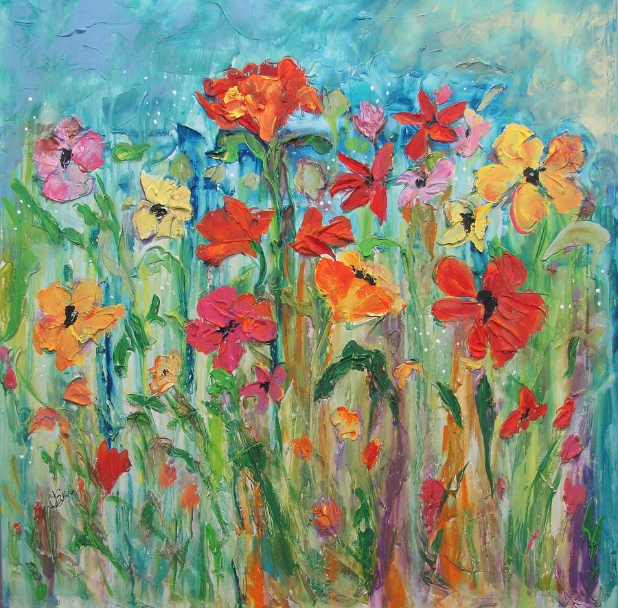 Flower Painting - Happy Dance by Terri Einer