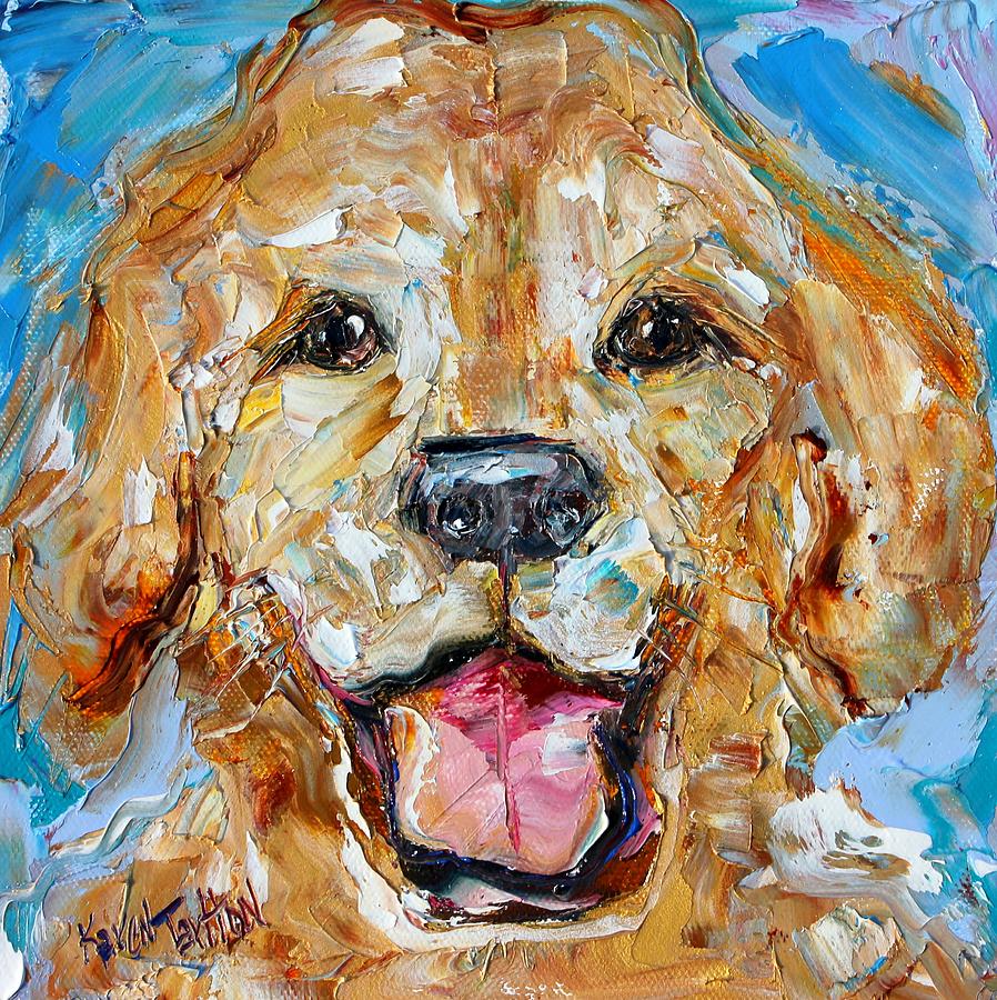 happy dog painting