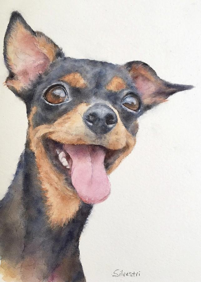 happy dog painting