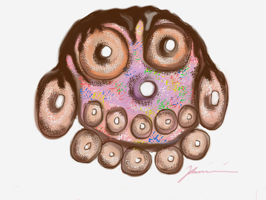 Happy Donut Day Painting by Jean Pacheco Ravinski