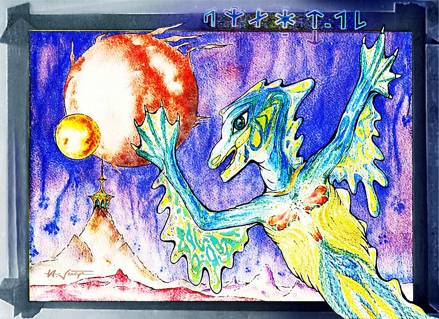 Happy  Dragon Painting by Hartmut Jager