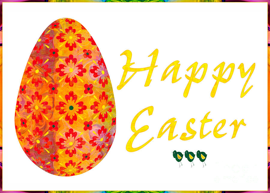 Happy Easter Abstract Greeting Card Art by Omaste Witkowski  Digital Art by Omaste Witkowski