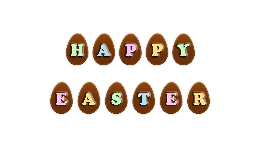 Happy Easter Chocolate Eggs Digital Art by Shelley Neff