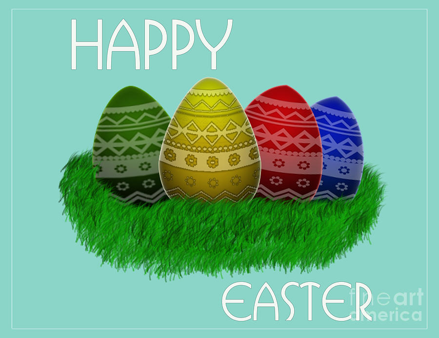 Happy Easter Eggs Card Digital Art by Scott Parker