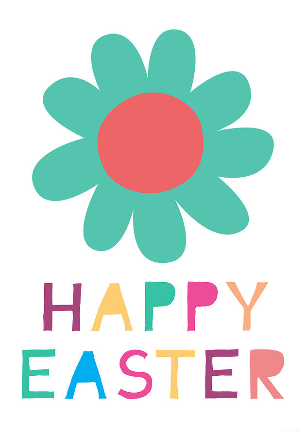 Happy Easter Flower - Art by Linda Woods Digital Art by Linda Woods