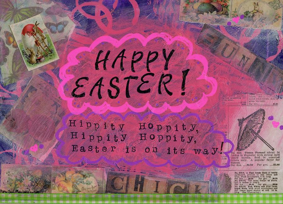 Happy Easter Mixed Media by Mary Beth Harris Maassen - Pixels