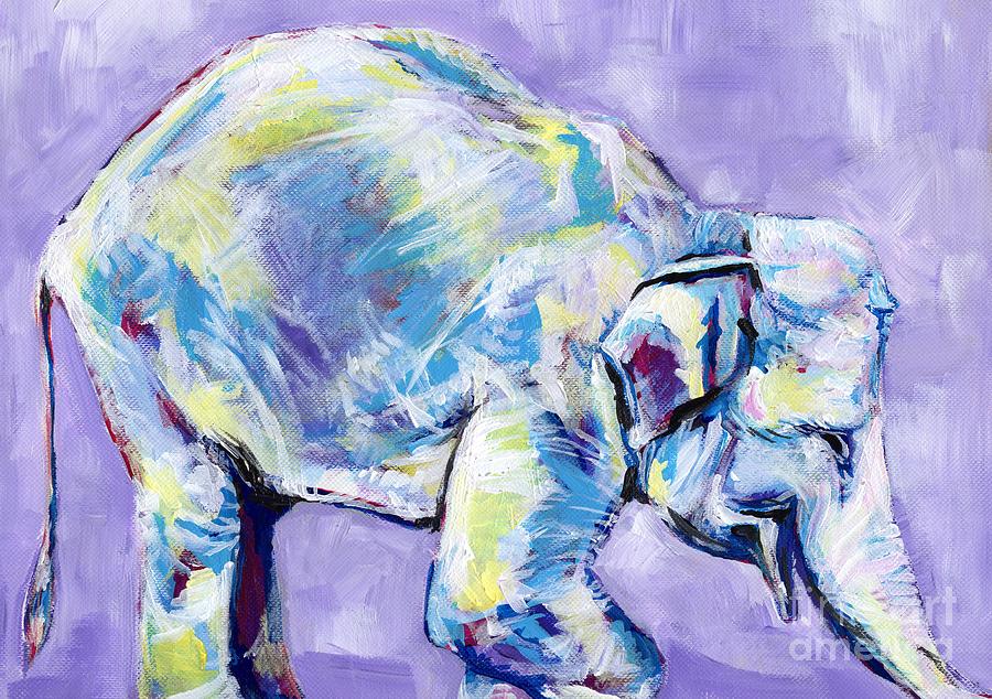 Happy Elephant Painting by Anne Seay