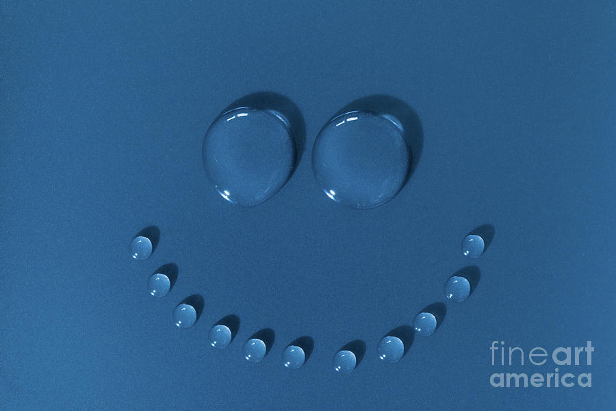 Happy face made of water drops Photograph by Simon Bratt