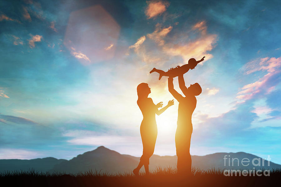 Happy family together outside at sunset Photograph by Michal Bednarek