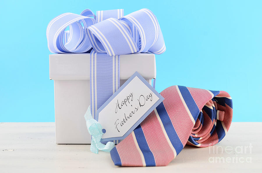 Happy Fathers Day Gift with Tie Photograph by Milleflore Images