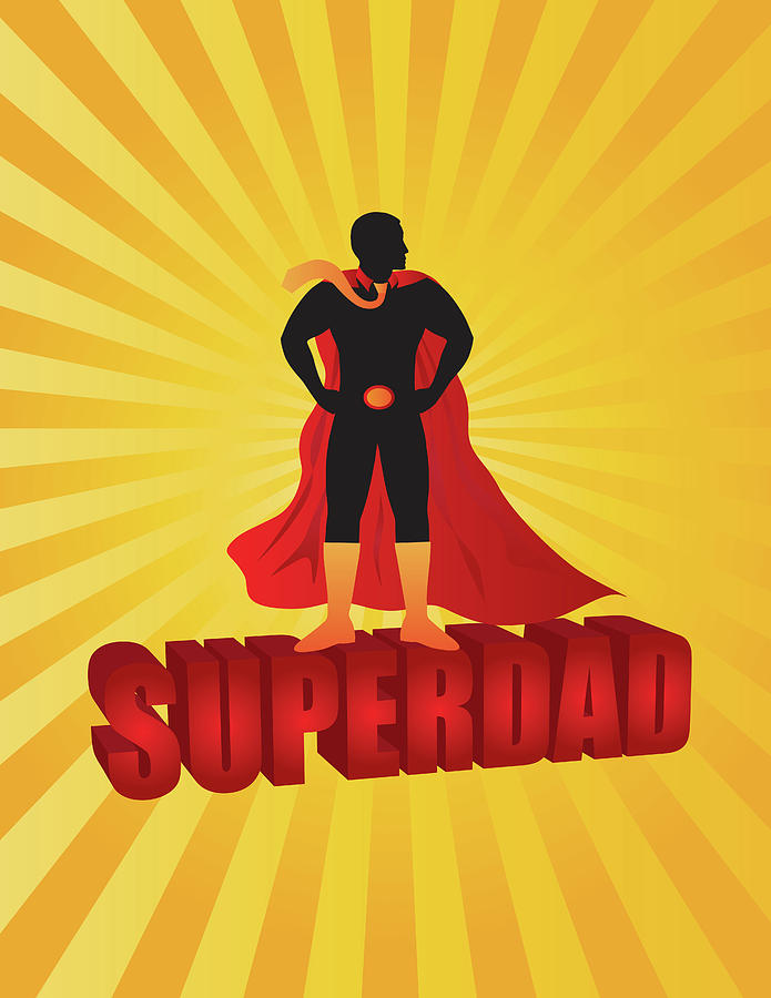 Superhero Photograph - Happy Fathers Day Super Dad Sun Rays Illustration by Jit Lim