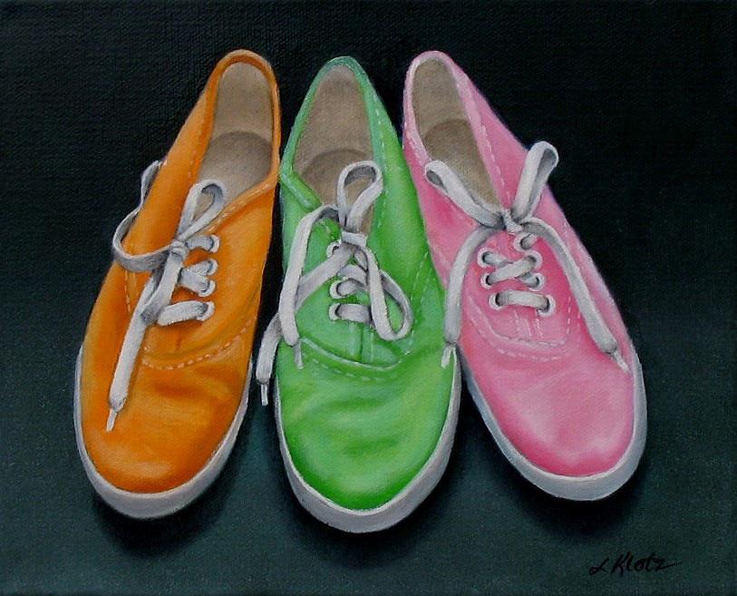 Tennies Painting - Happy Feet by Lorraine Klotz