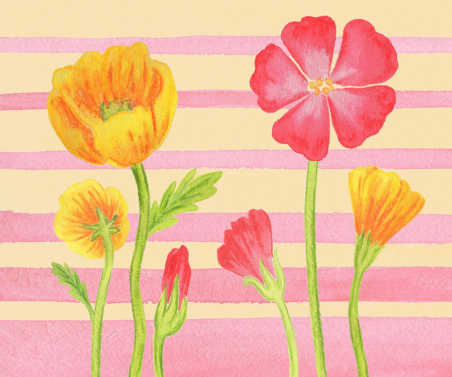 Happy Flower Bed Painting by Irina Sztukowski